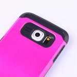 Wholesale Samsung Galaxy S6 Edge Slim Fit Armor Hybrid Case (Hot Pink)